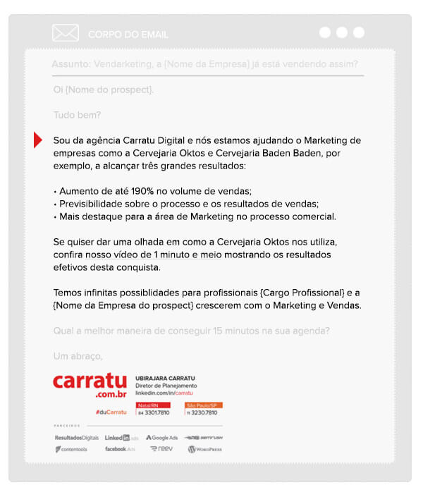 exemplo de email de vendas